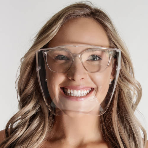 Designer Unisex Clear Full Face Protective Shield Mask